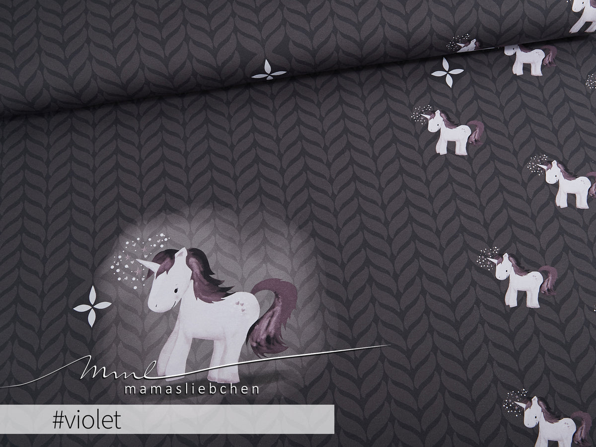 Jersey-Stoff "Baby Unicorn #violet" (1Panel/ ca.0,65 m)