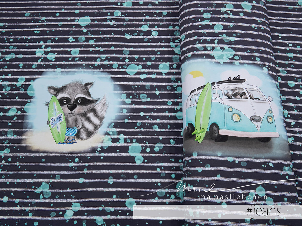 Jersey-Stoff "Beach Bo #jeans" (1Panel/ ca.0,65m)
