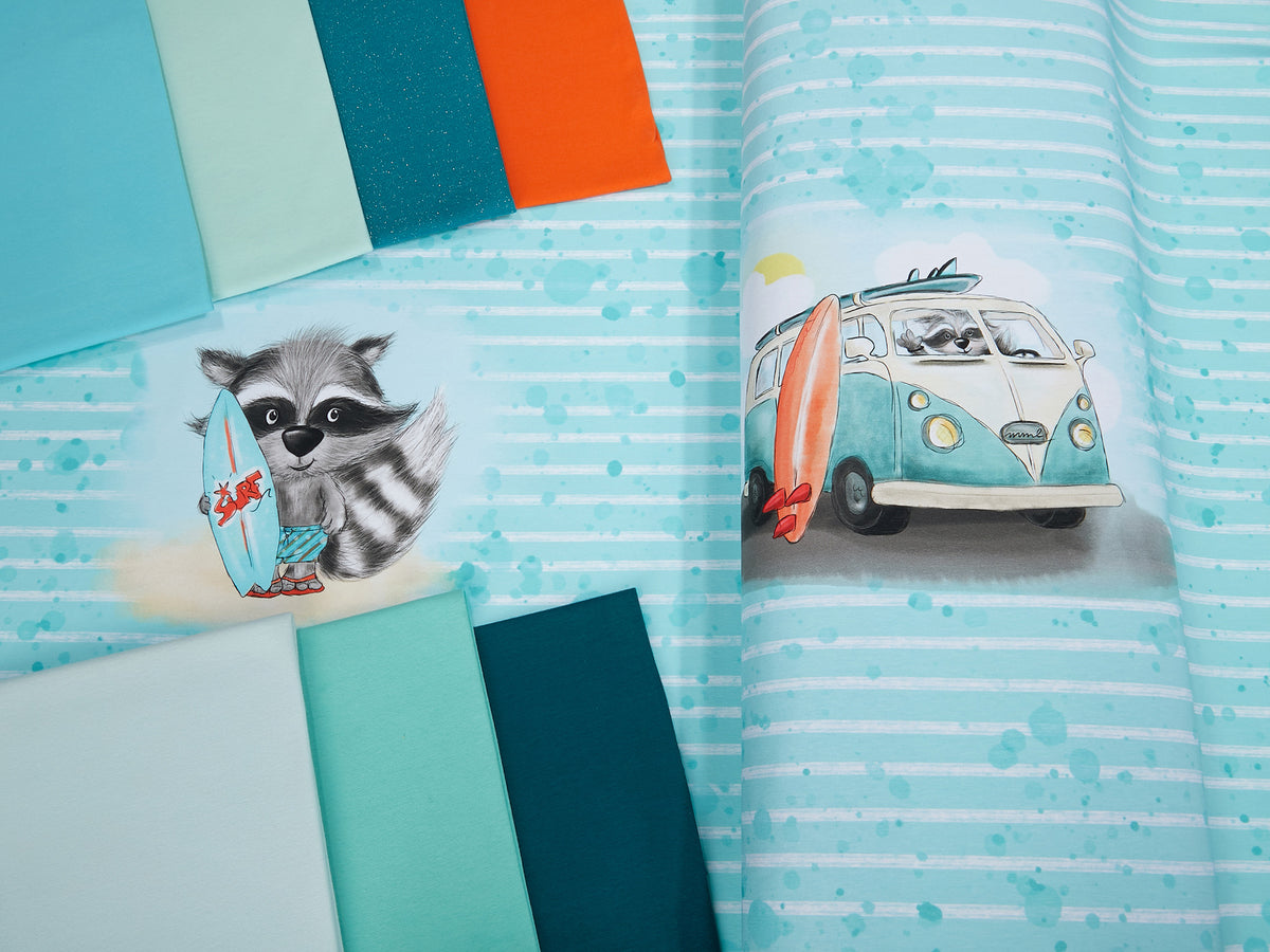 Jersey-Stoff "Beach Bo #mint" (1Panel/ ca.0,65m)