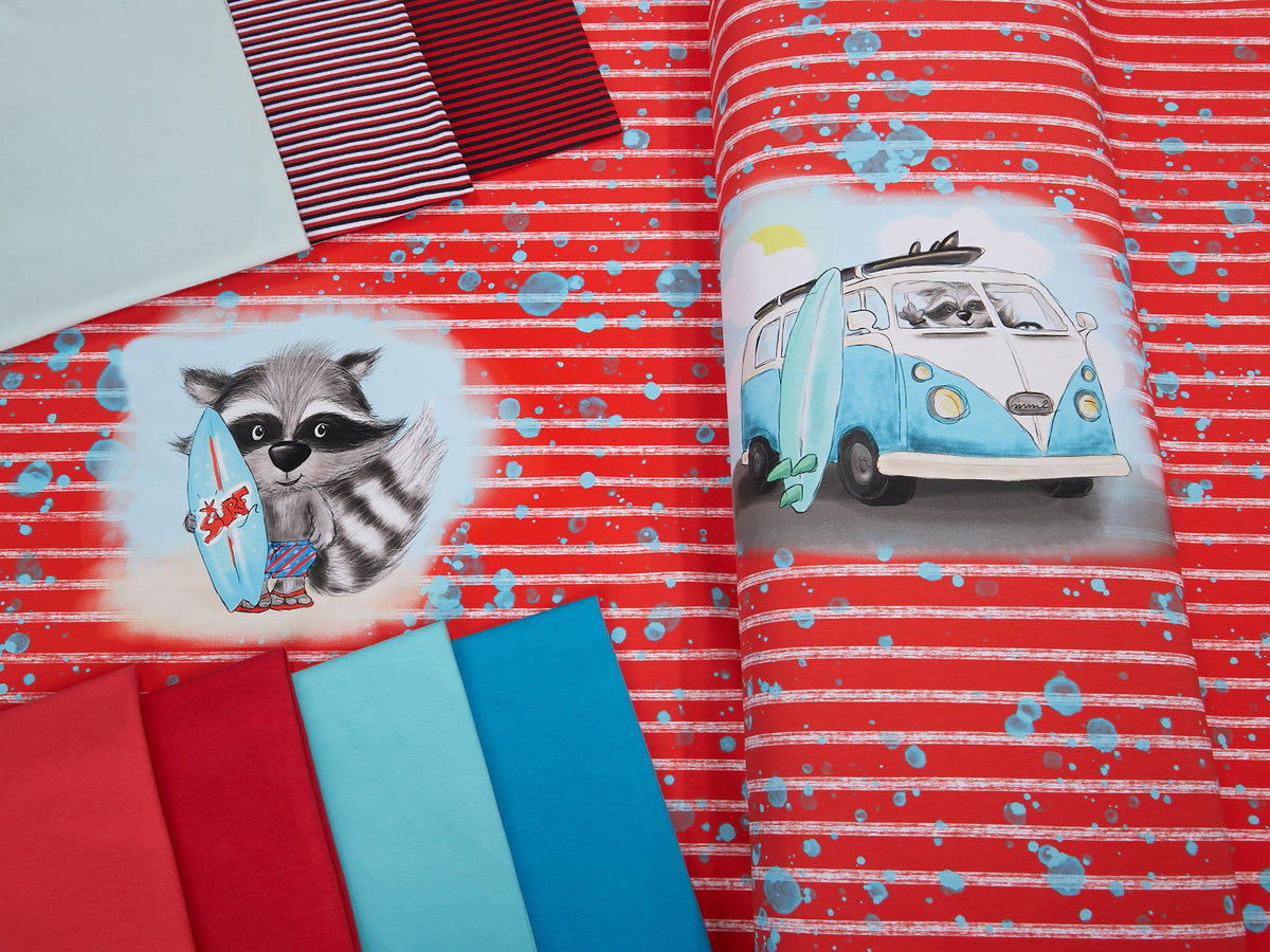 Jersey-Stoff "Beach Bo #red" (1Panel/ ca.0,65m)
