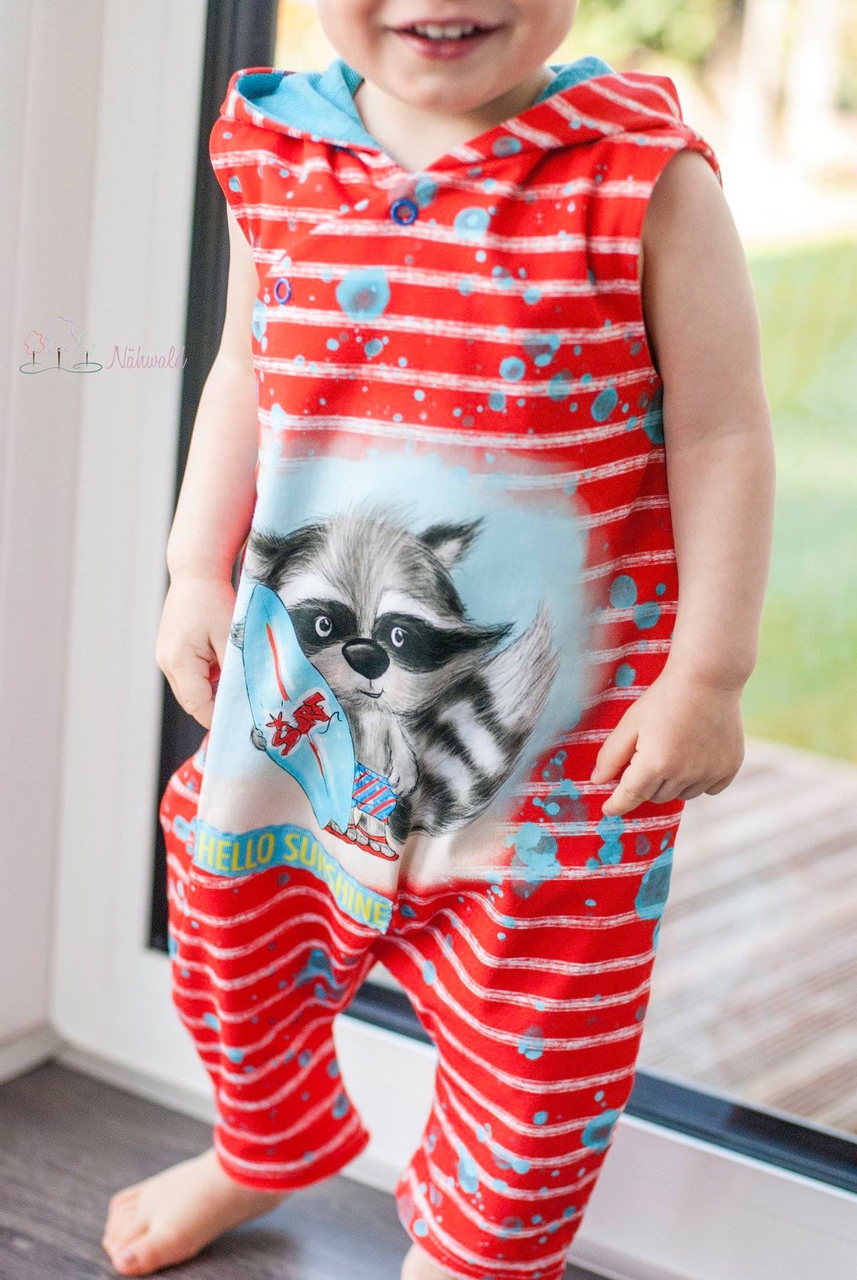 Jersey-Stoff "Beach Bo #red" (1Panel/ ca.0,65m)