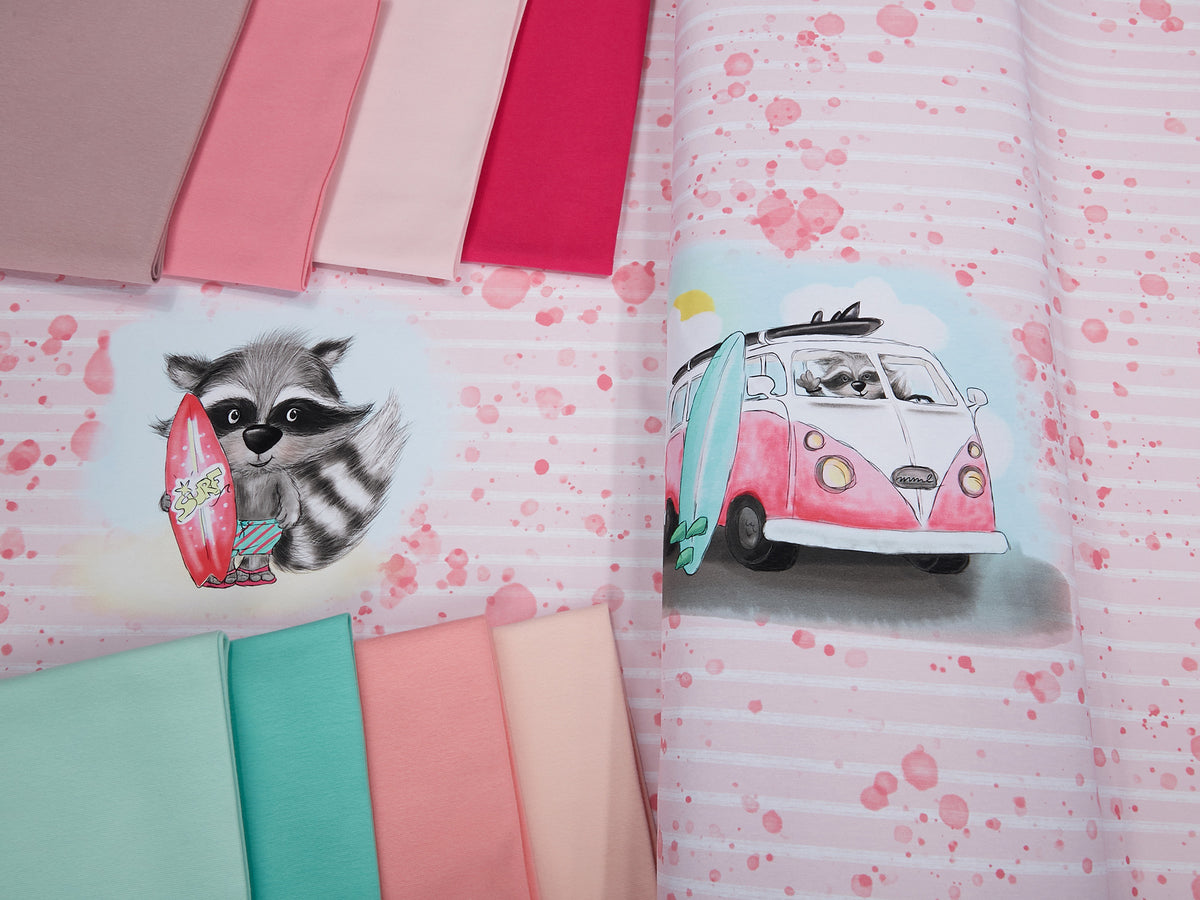 Jersey-Stoff "Beach Bo #rose" (1Panel/ ca.0,65m)