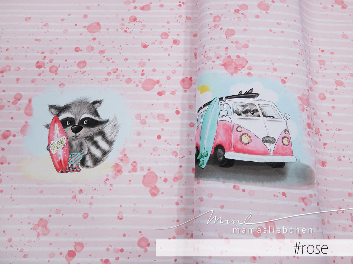 Jersey-Stoff "Beach Bo #rose" (1Panel/ ca.0,65m)