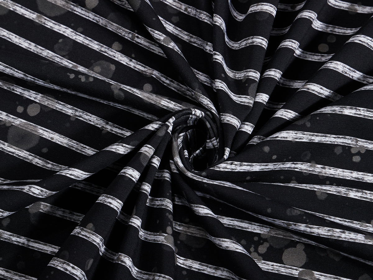 Jersey-Stoff "beach stripes #black" (0,5m)