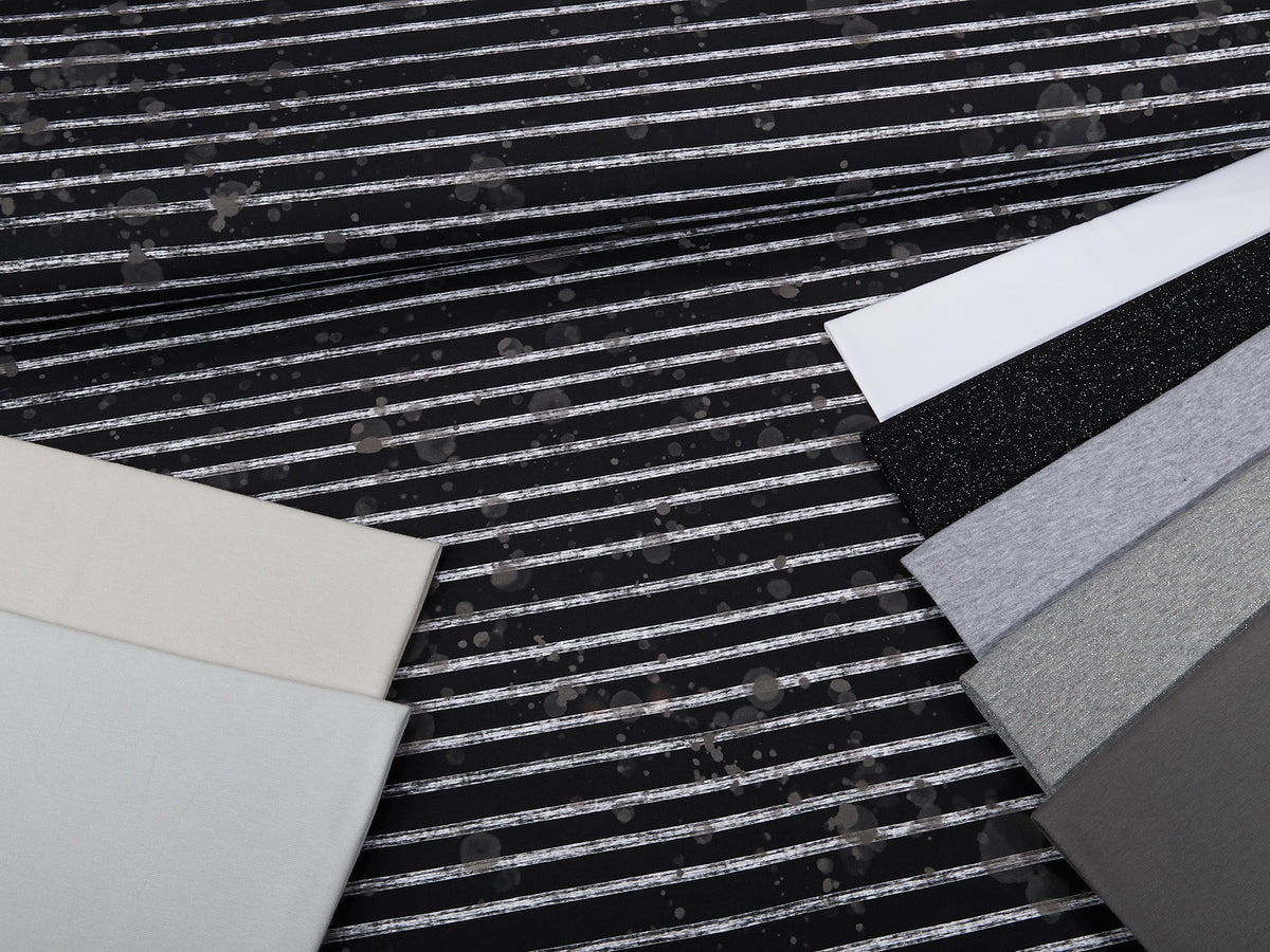 Jersey-Stoff "beach stripes #black" (0,5m)