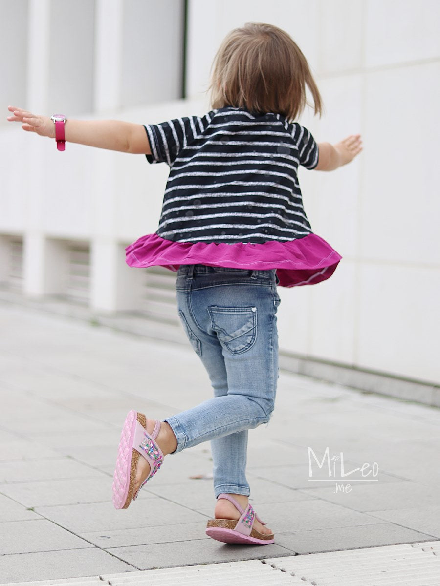 Jersey-Stoff "beach stripes #black" (0,5m)