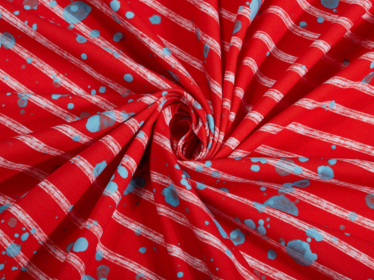 Jersey-Stoff "beach stripes #red" (0,5m)