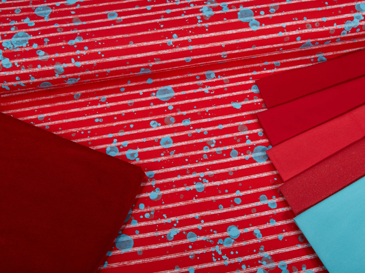 Jersey-Stoff "beach stripes #red" (0,5m)