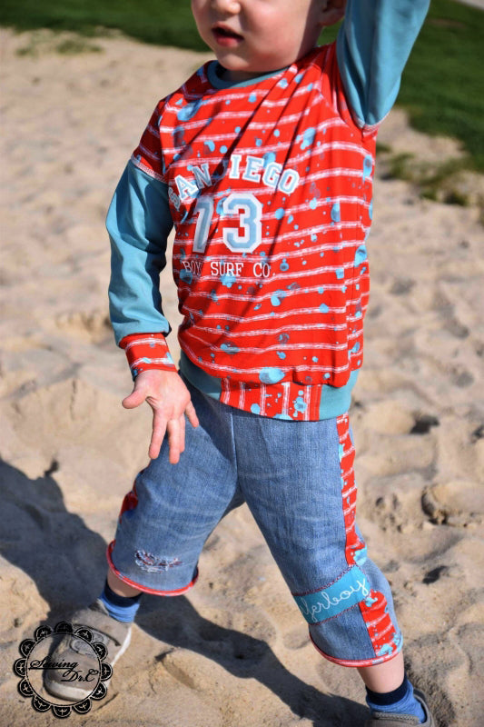 Jersey-Stoff "beach stripes #red" (0,5m)