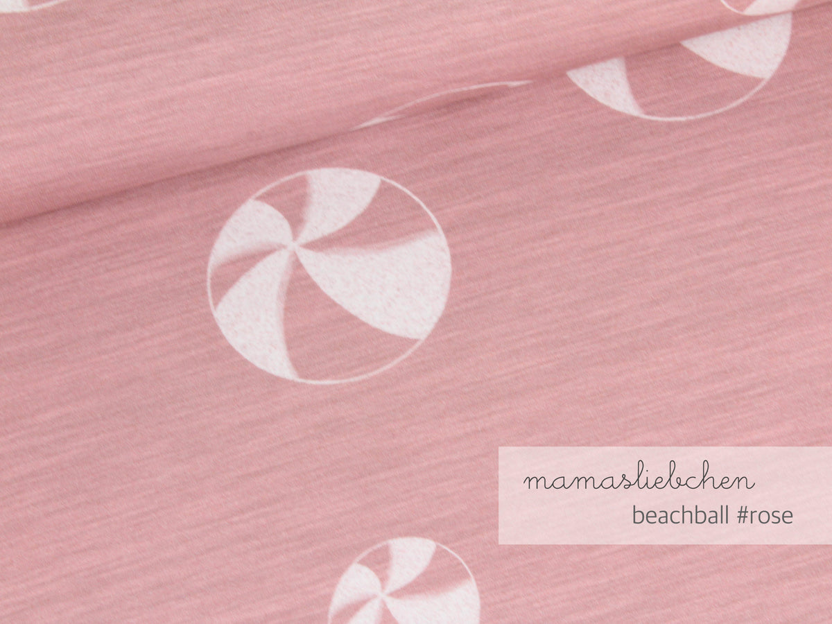 B-Ware Jersey-Stoff "beachball #rose" (0,25m)