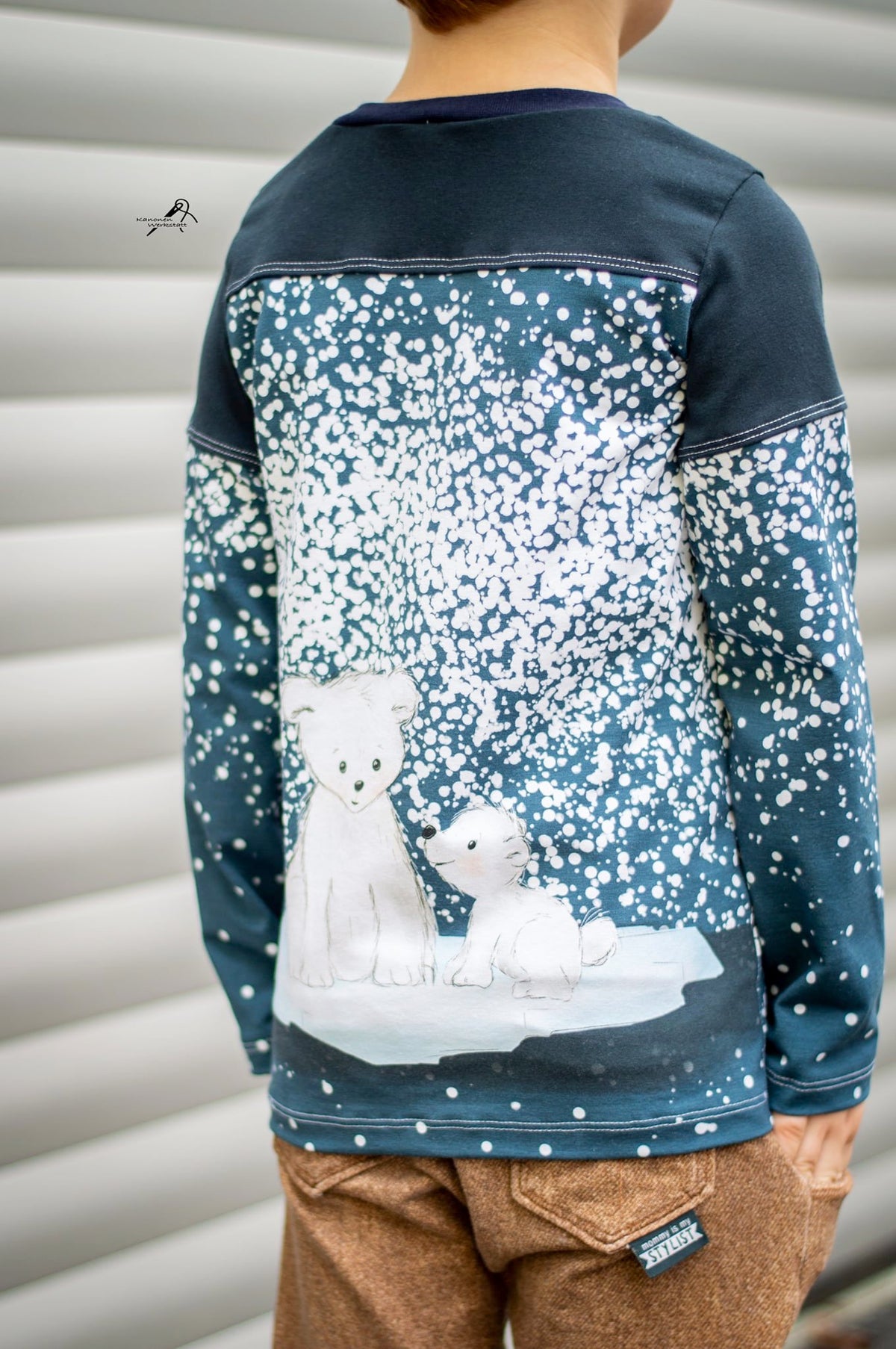 Jersey-Stoff "Ben & Flocke #darkblue" (1Panel/ ca.0,75m)