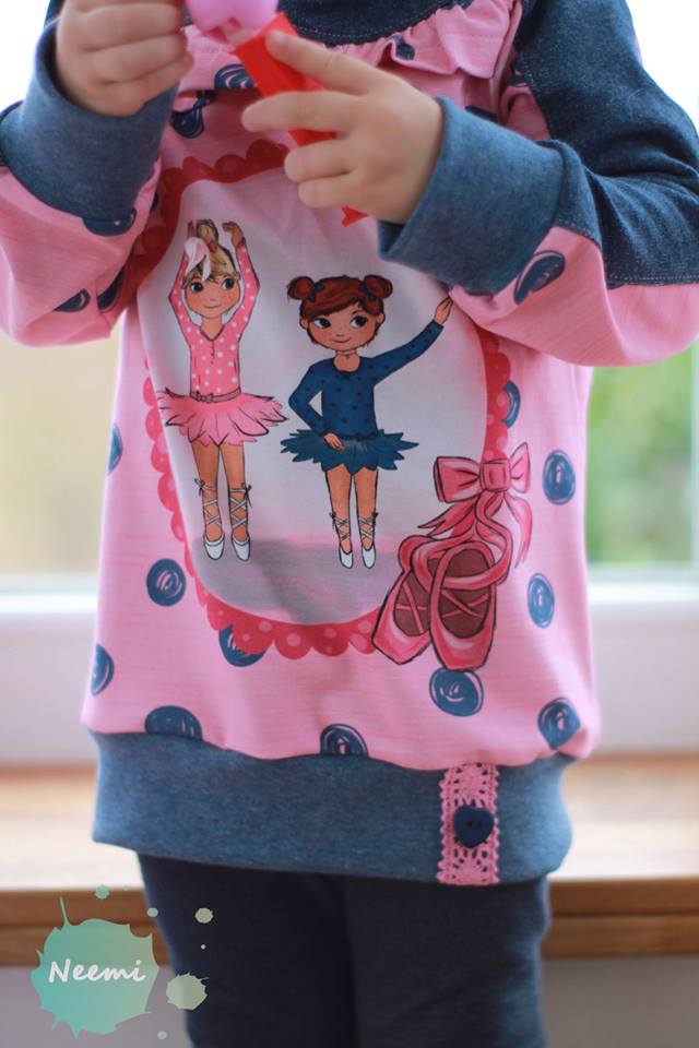 Jersey-Stoff "best friends #babyrose-blue" (1 Panel, ca 0,65m)
