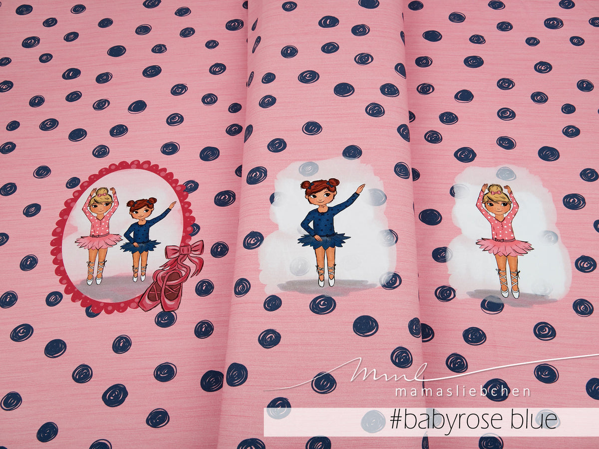 Jersey-Stoff "best friends #babyrose-blue" (1 Panel, ca 0,65m)