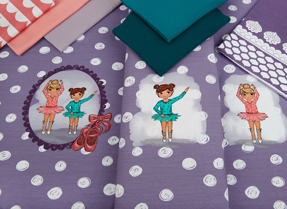 Jersey-Stoff "best friends lavender-teal" (1 Panel, ca 0,65m)