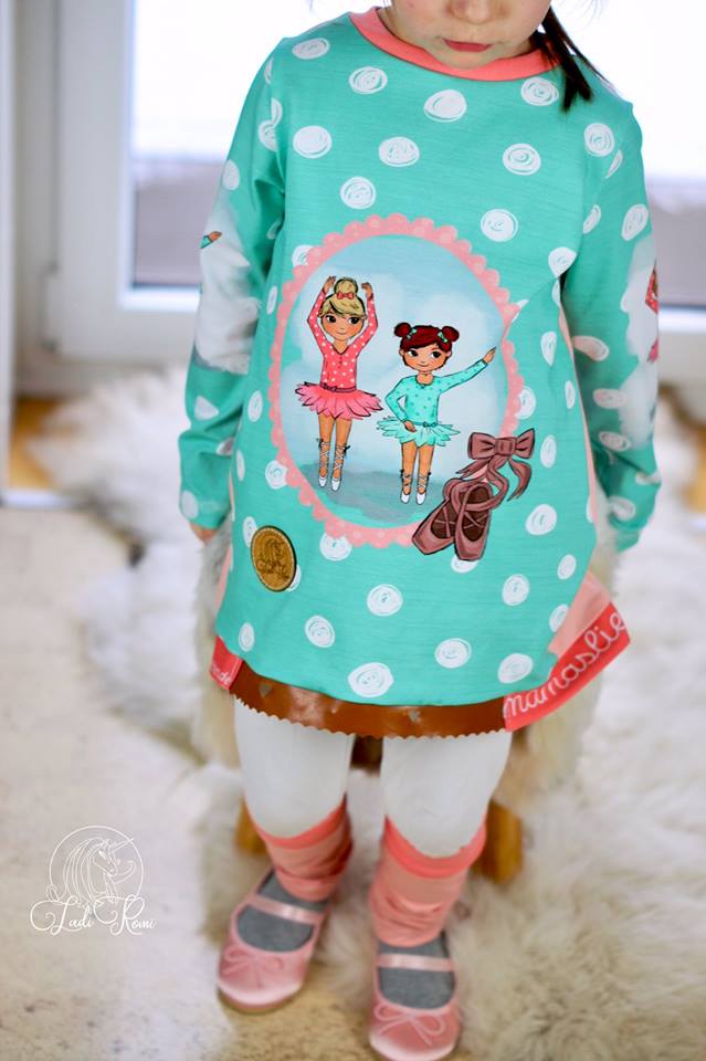 Jersey-Stoff "best friends #mint-rose" (1 Panel, ca 0,65m)