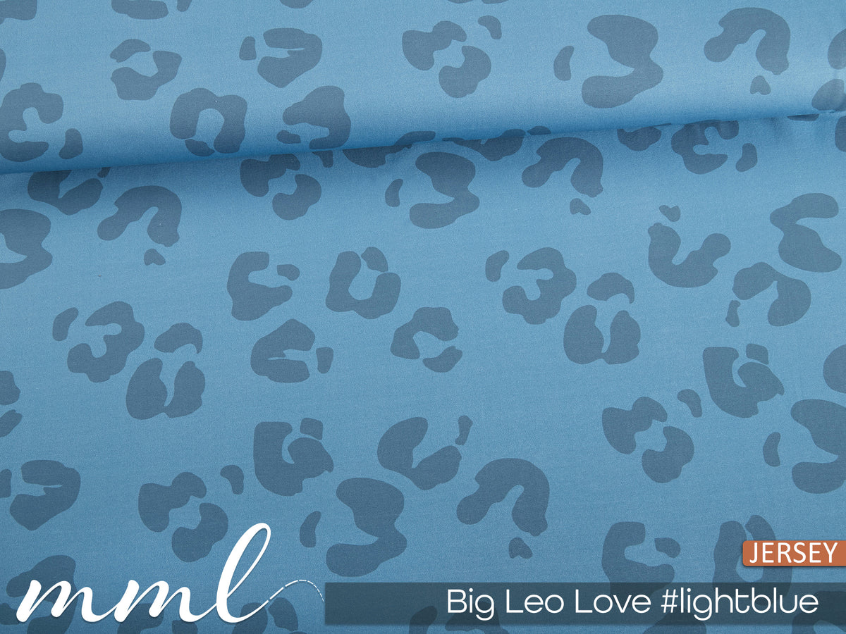 Jersey-Stoff "Big Leo Love #lightblue" (0,25m)