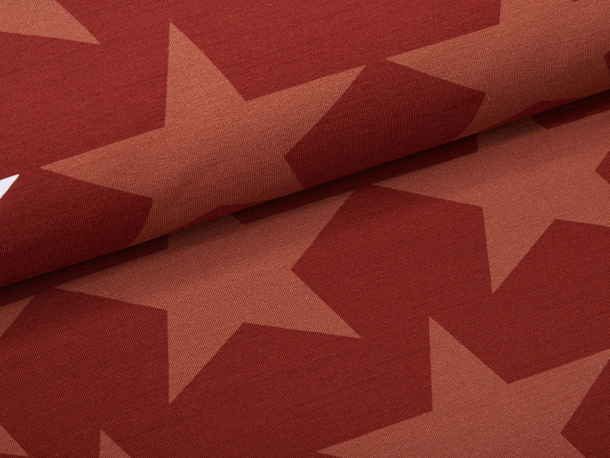 Jersey-Stoff "big stars #brown" (0,25m)