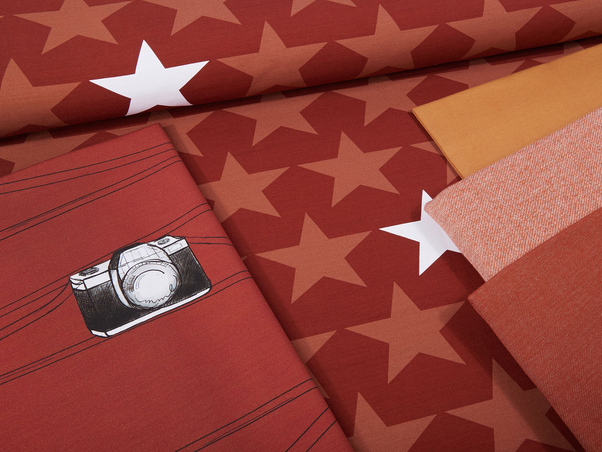 Jersey-Stoff "big stars #brown" (0,25m)