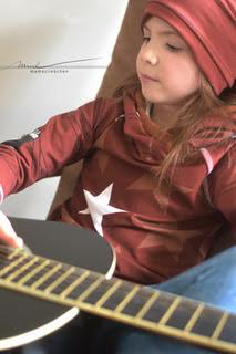 Jersey-Stoff "big stars #brown" (0,25m)