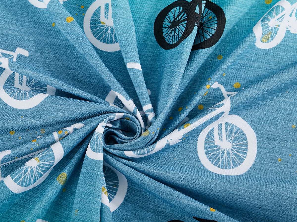 Jersey-Stoff "Bike #mint blue" (1Panel/ ca.0,80m)
