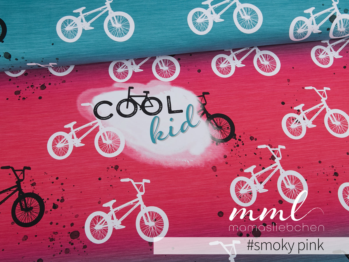 Jersey-Stoff "Bike #smoky pink" (1Panel/ ca.0,80m)