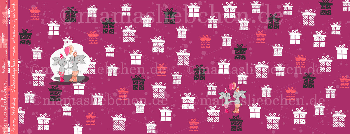 Jersey-Stoff "birthday #berry" (1Panel/ ca.0,675m)