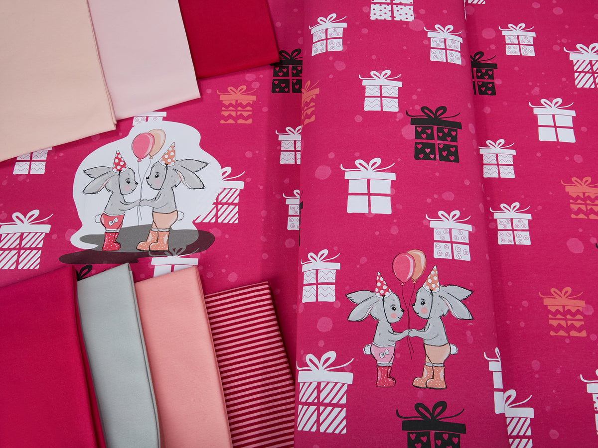 Jersey-Stoff "birthday #berry" (1Panel/ ca.0,675m)