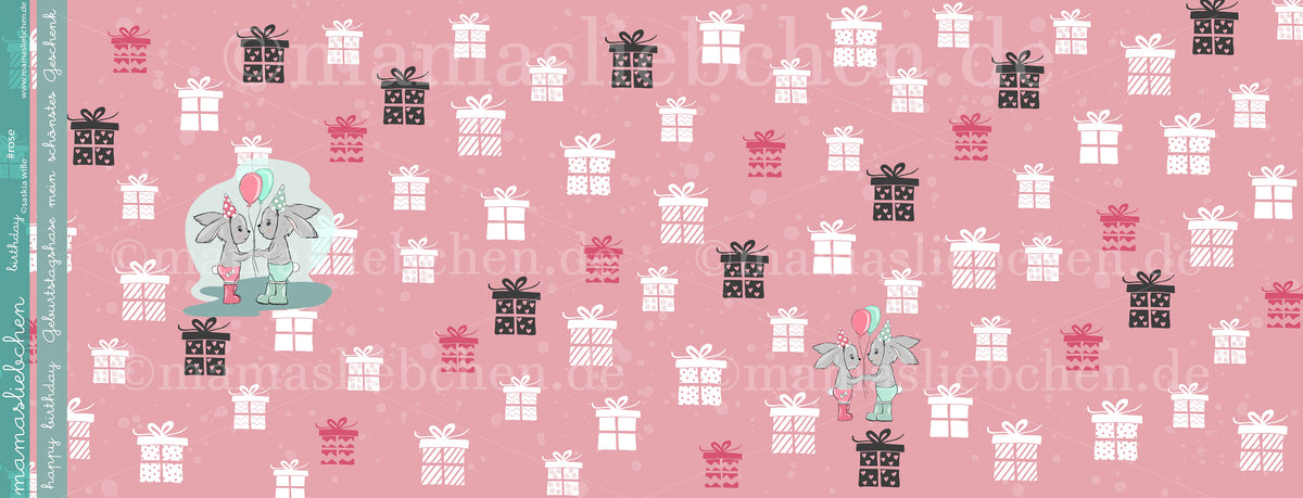 Jersey-Stoff "birthday #rose" (1Panel/ ca.0,675m)