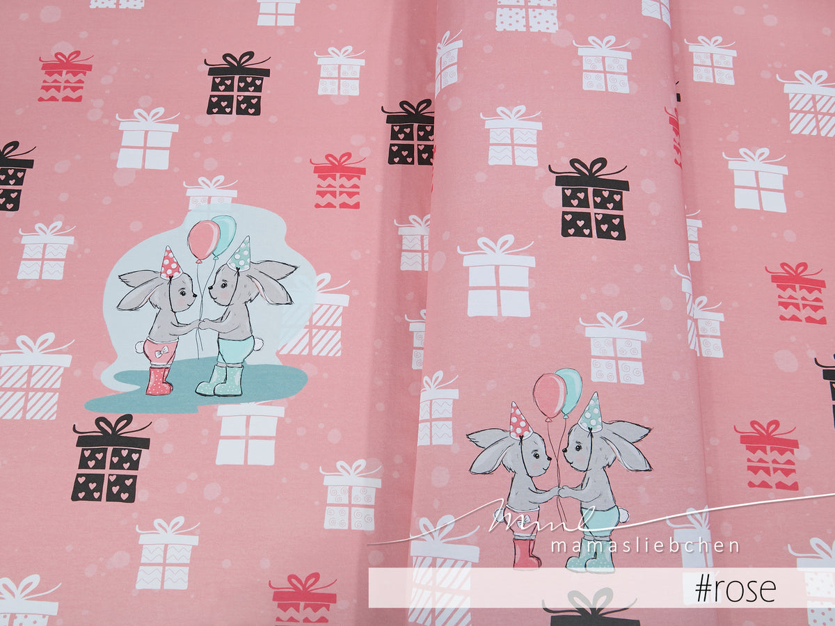 Jersey-Stoff "birthday #rose" (1Panel/ ca.0,675m)