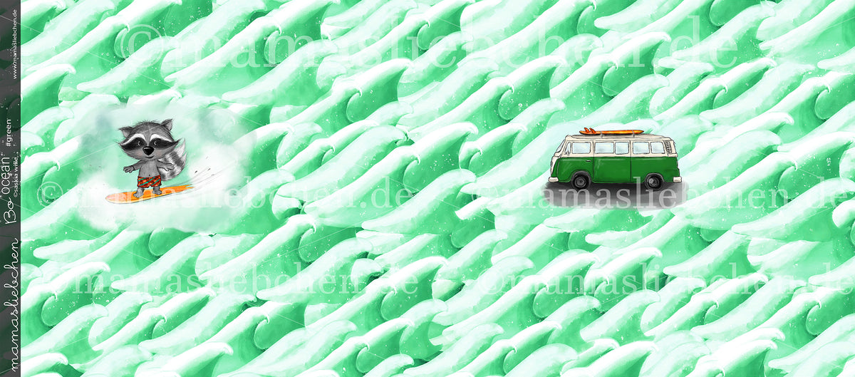 Jersey-Stoff "Bo ocean #green" (1Panel/ ca.0,75m)