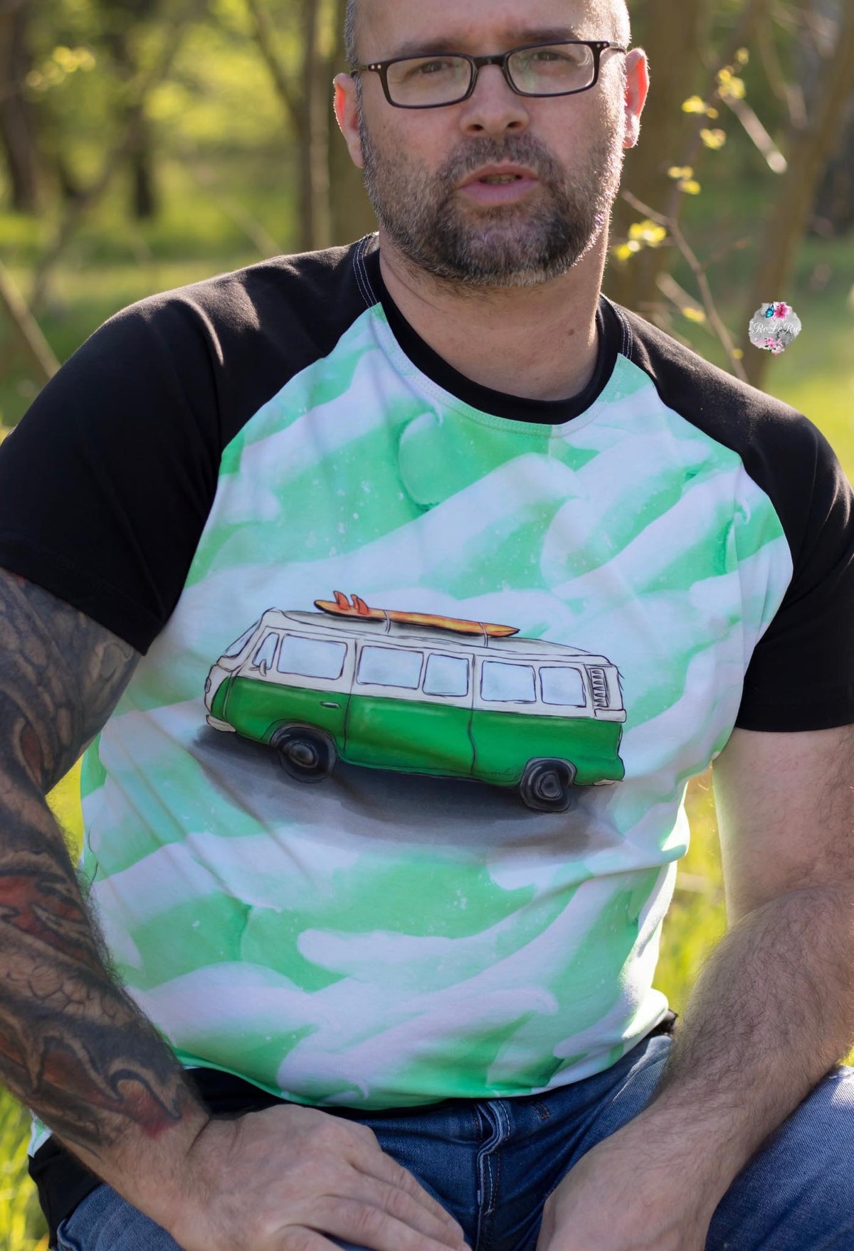 Jersey-Stoff "Bo ocean #green" (1Panel/ ca.0,75m)