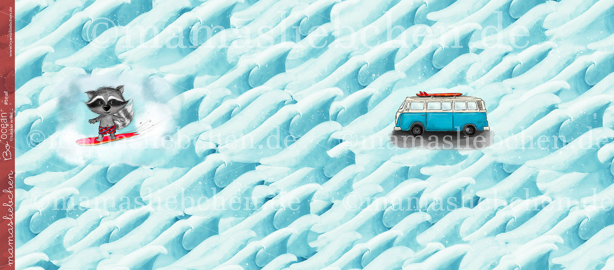 Jersey-Stoff "Bo ocean #teal" (1Panel/ ca.0,75m)