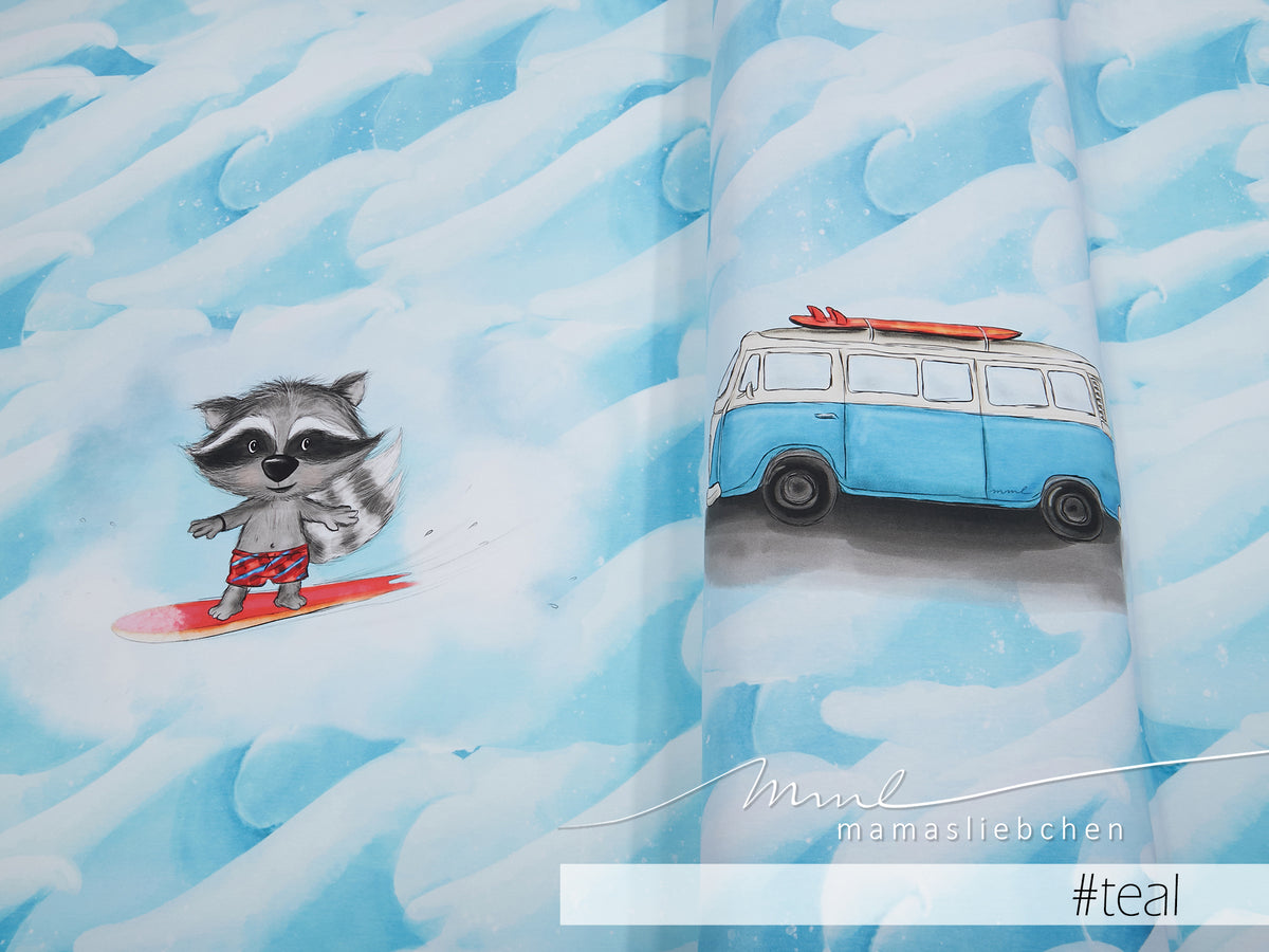 Jersey-Stoff "Bo ocean #teal" (1Panel/ ca.0,75m)