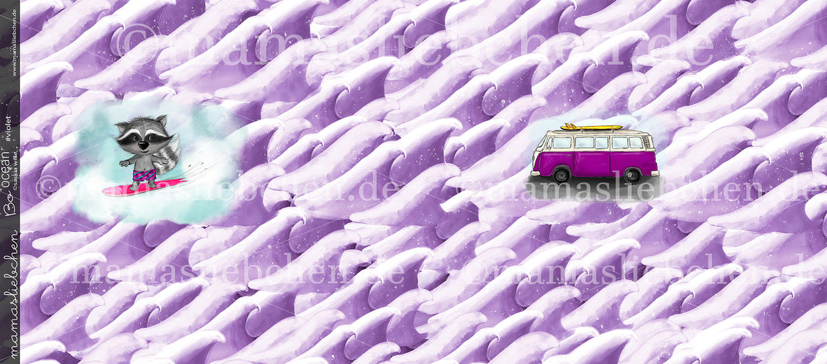 Jersey-Stoff "Bo ocean #violet" (1Panel/ ca.0,75m)