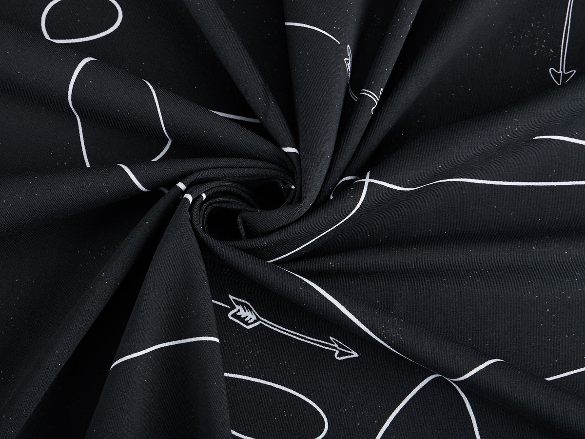 Jersey-Stoff "bow and arrow #black" (0,25m)