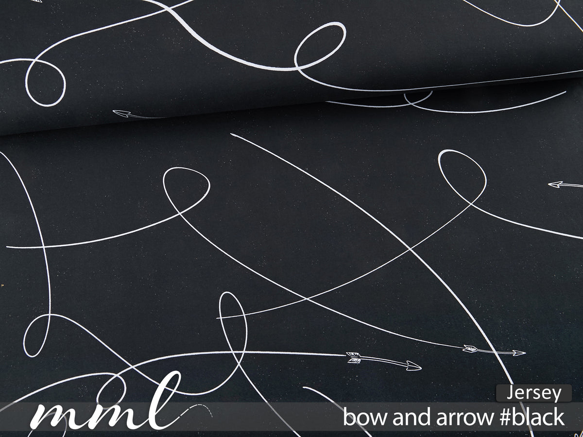 Jersey-Stoff "bow and arrow #black" (0,25m)