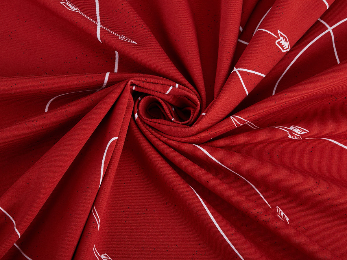 Jersey-Stoff "bow and arrow #red" (0,25m)
