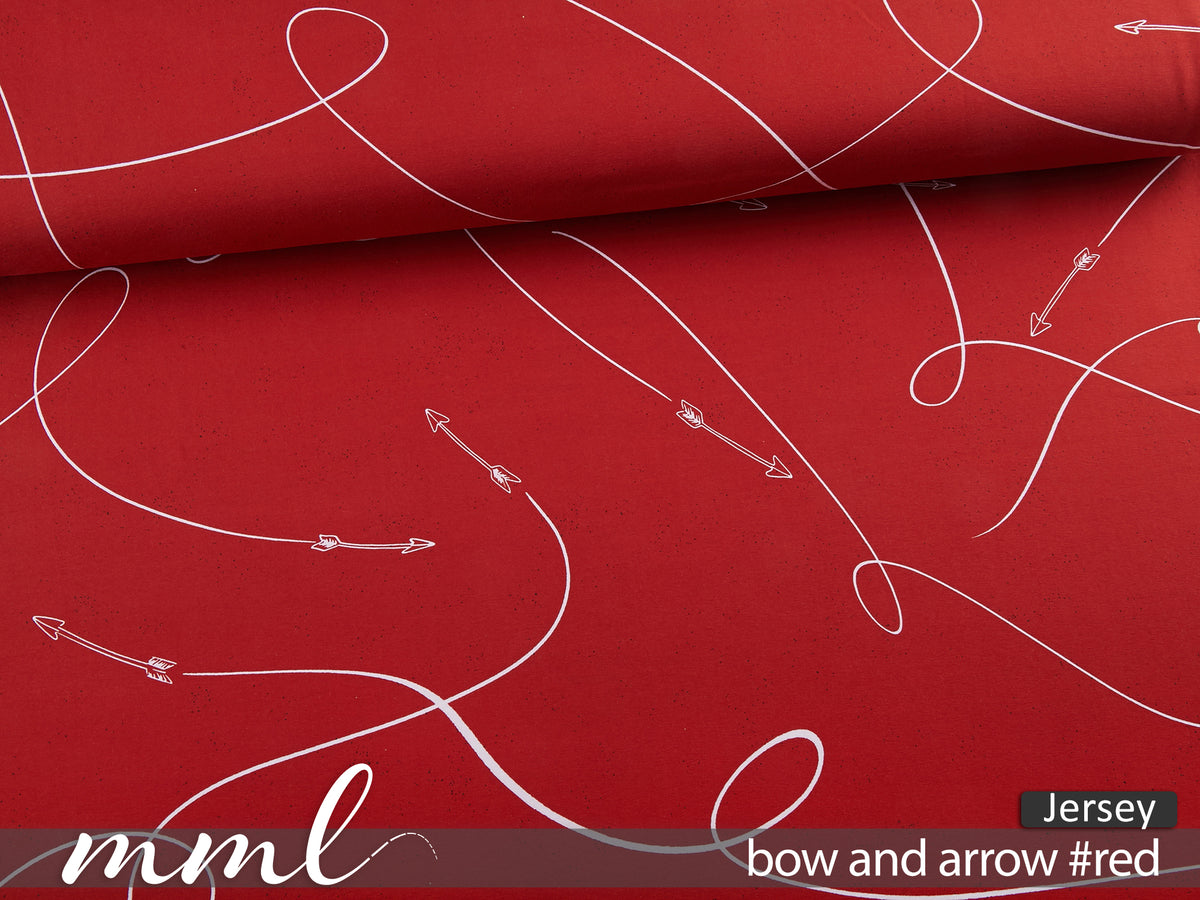 Jersey-Stoff "bow and arrow #red" (0,25m)