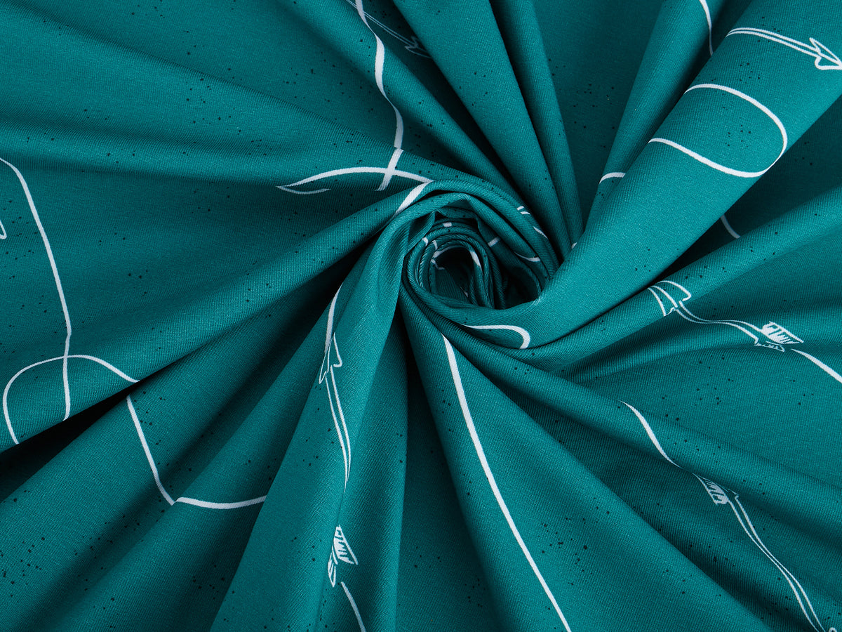 Jersey-Stoff "bow and arrow #teal" (0,25m)