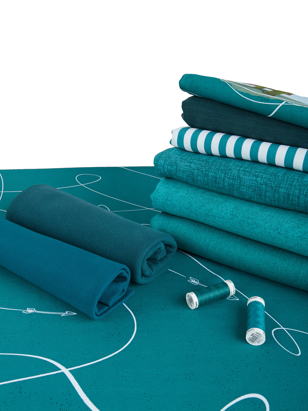 Jersey-Stoff "bow and arrow #teal" (0,25m)