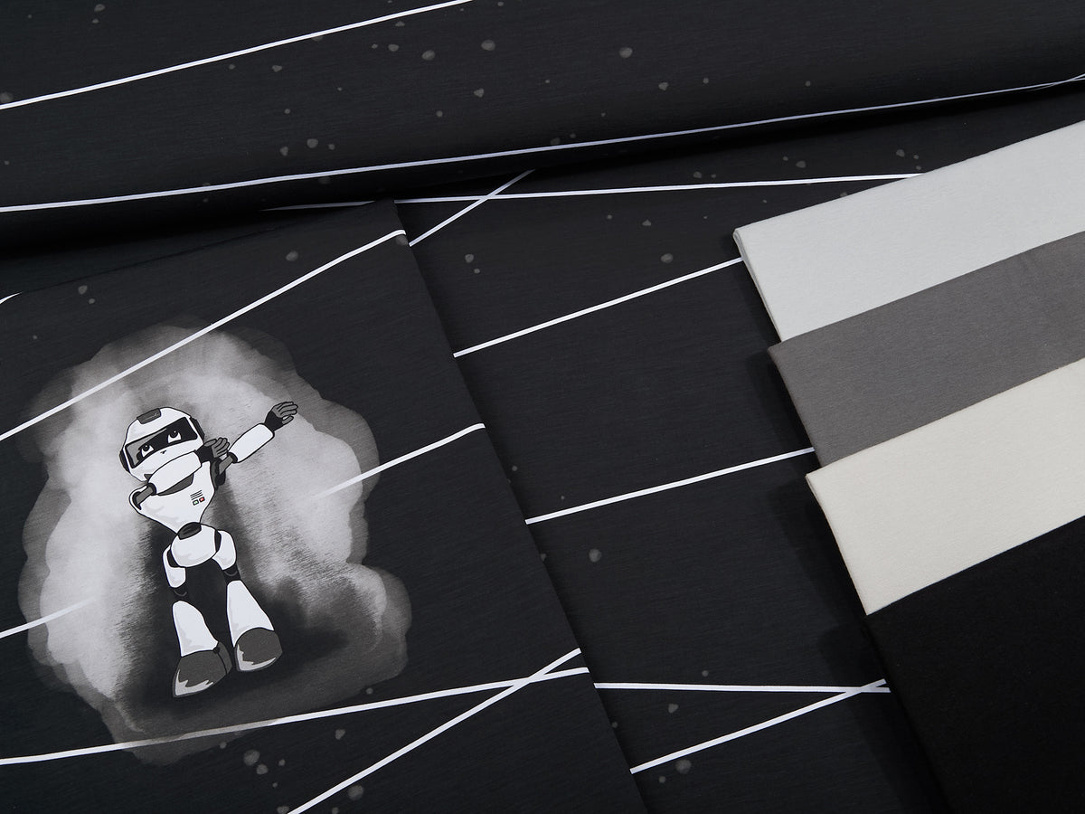 Jersey-Stoff "B´Roboter lines #darkgray" (0,25m)
