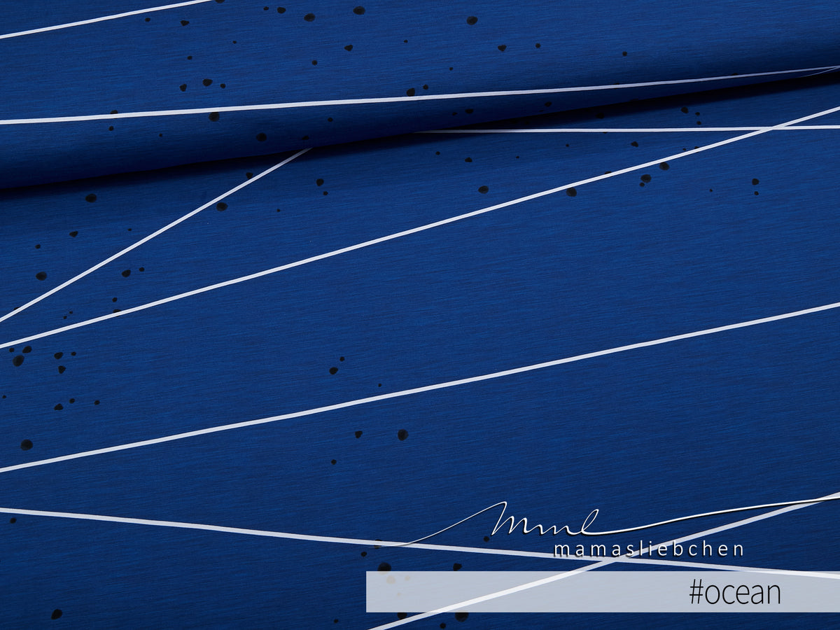 Jersey-Stoff "B´Roboter lines #ocean" (0,25m)
