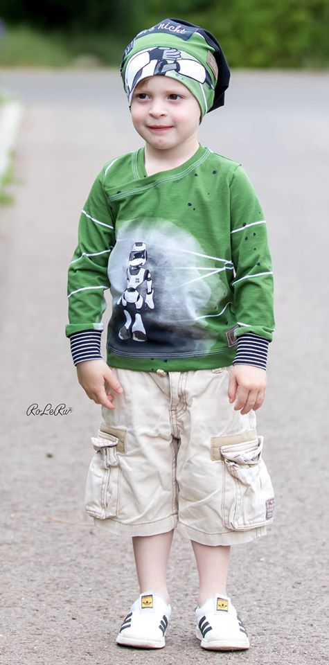 Jersey-Stoff "B´Roboter #olive" (1 Panel, ca 0,70m)