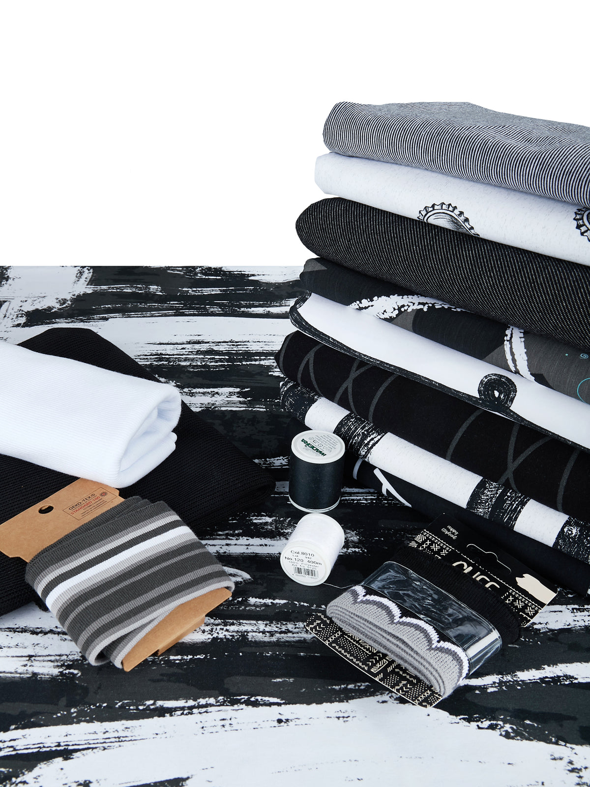 Jersey-Stoff "brush #black mix" (0,25m)