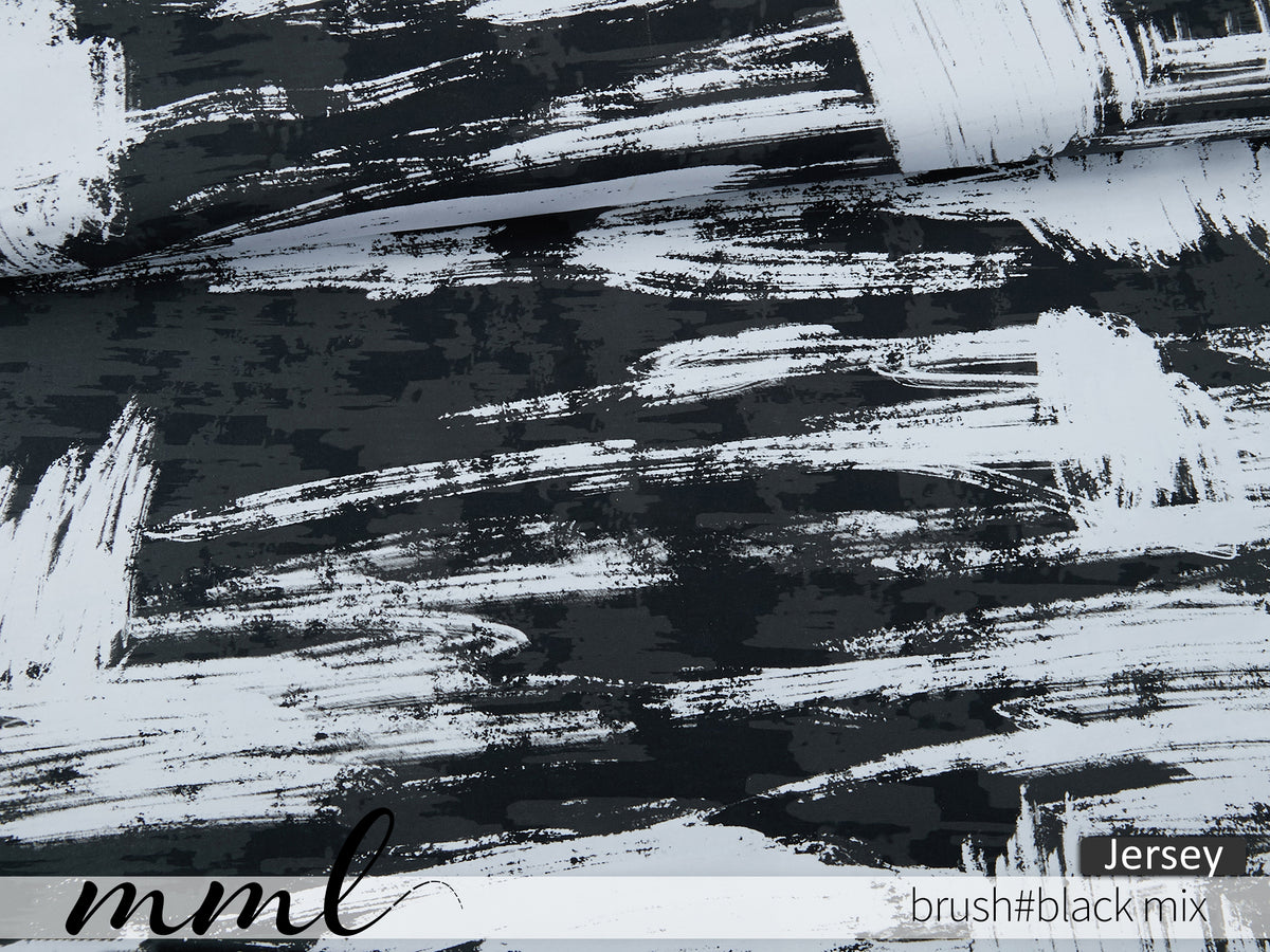 Jersey-Stoff "brush #black mix" (0,25m)