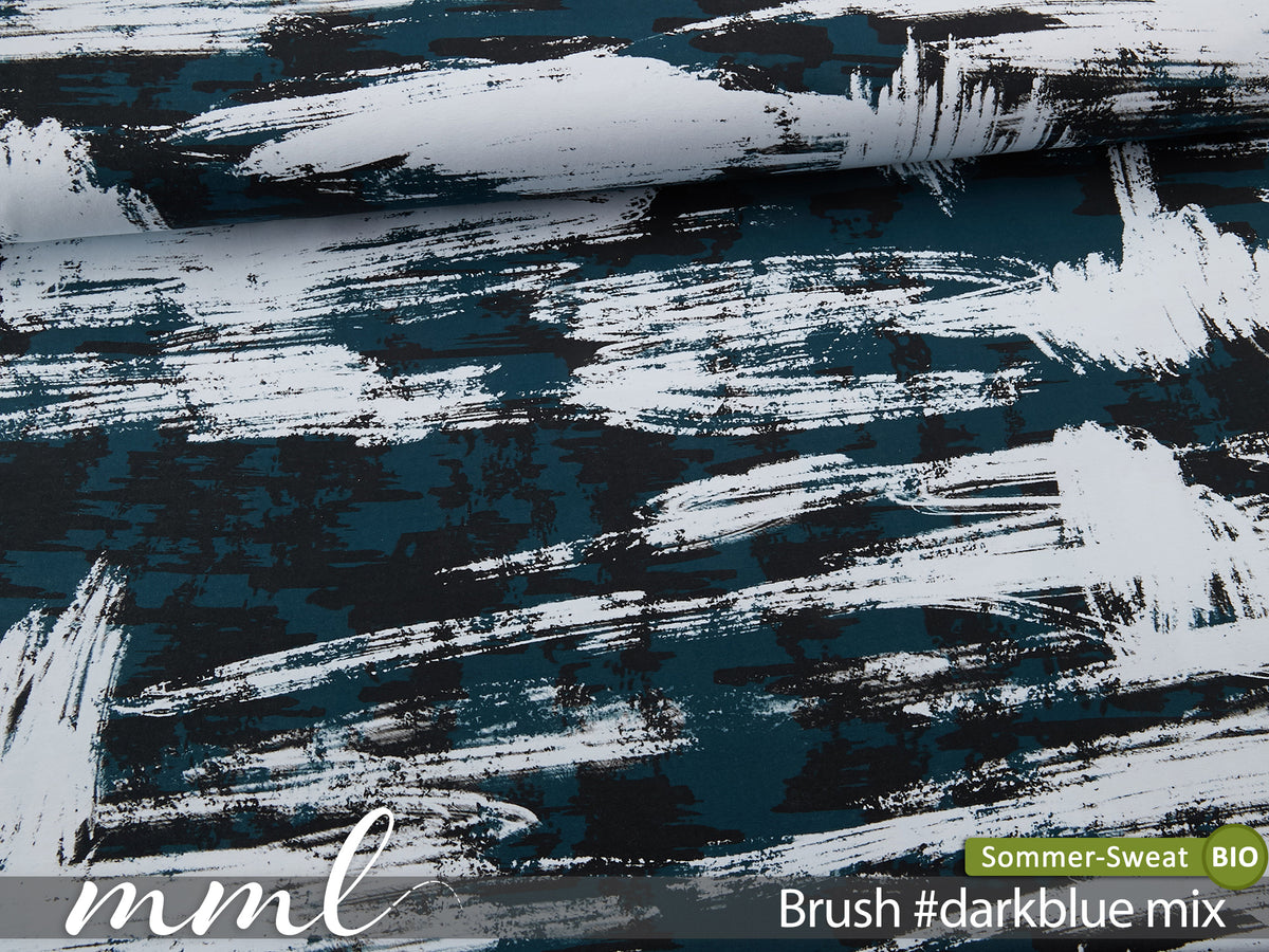 Jersey-Stoff "brush #darkblue mix" (0,25m)
