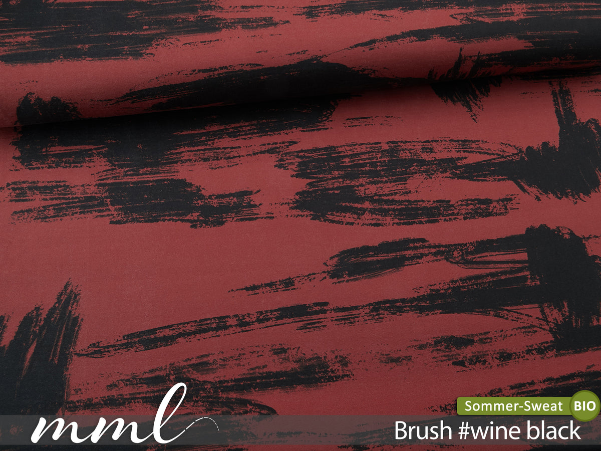 Jersey-Stoff "brush #wine black" (0,25m)