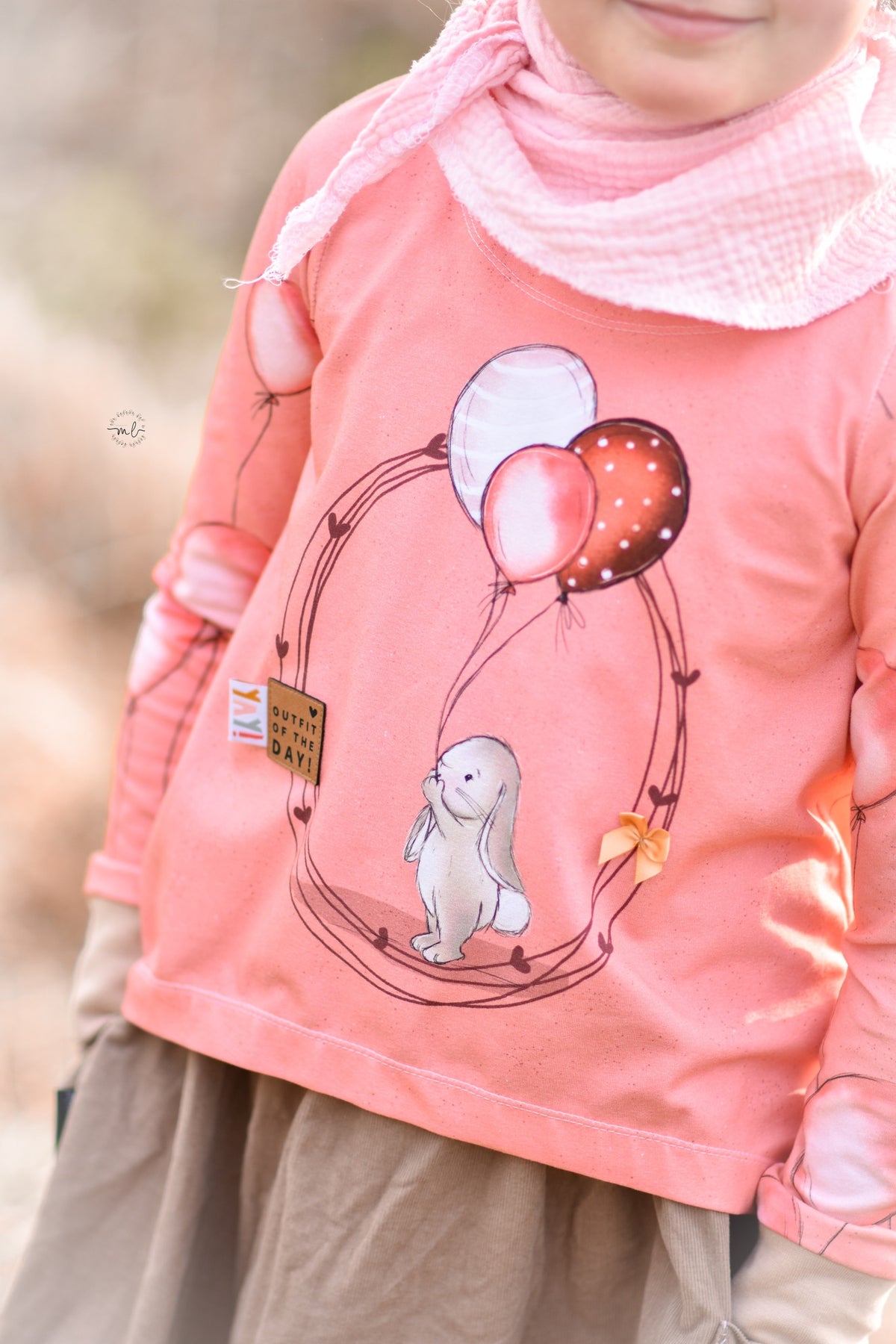 Jersey-Stoff "Bunny Balloon #rose" (1Panel/ ca.0,75m)