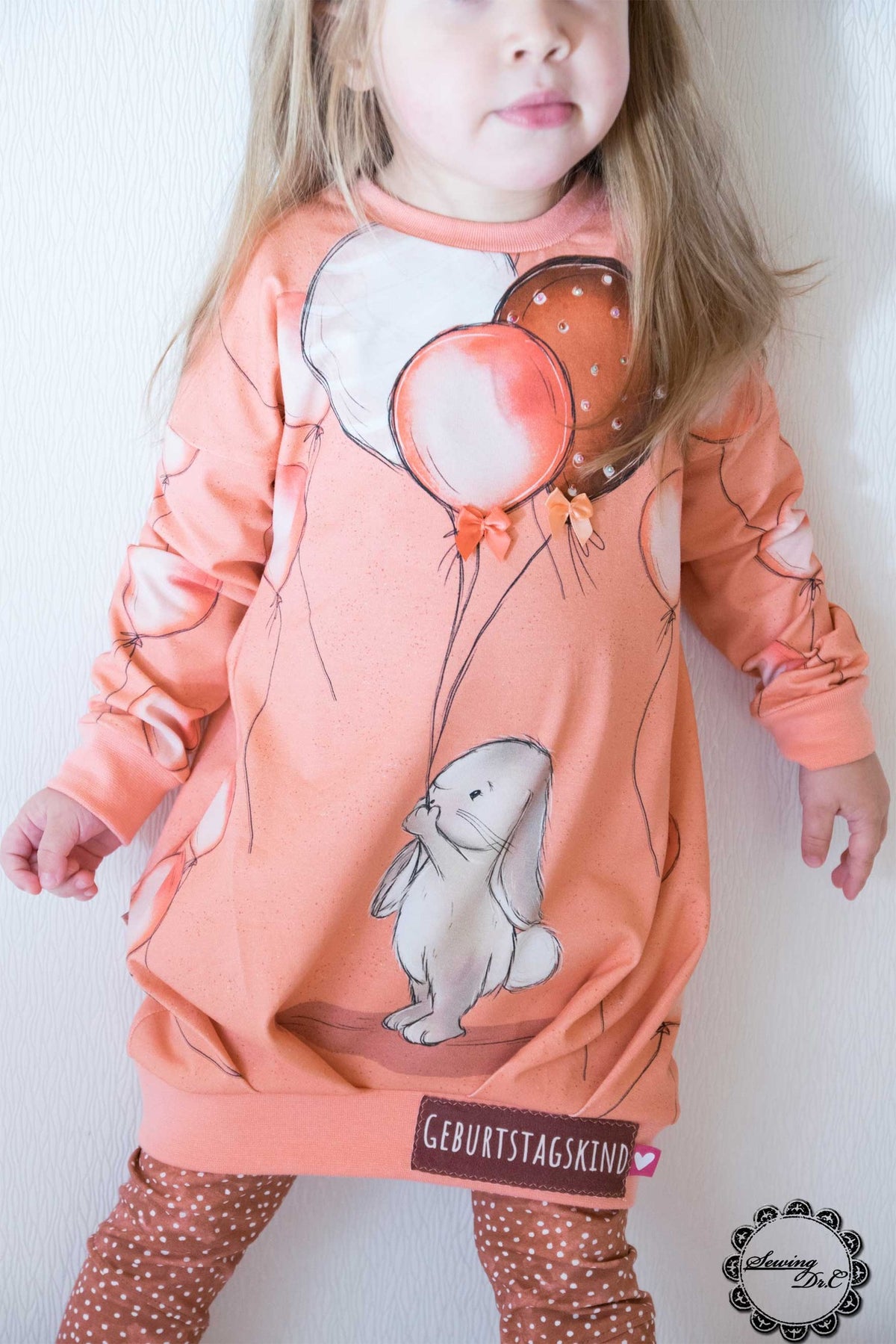 Jersey-Stoff "Bunny Balloon #rose" (1Panel/ ca.0,75m)