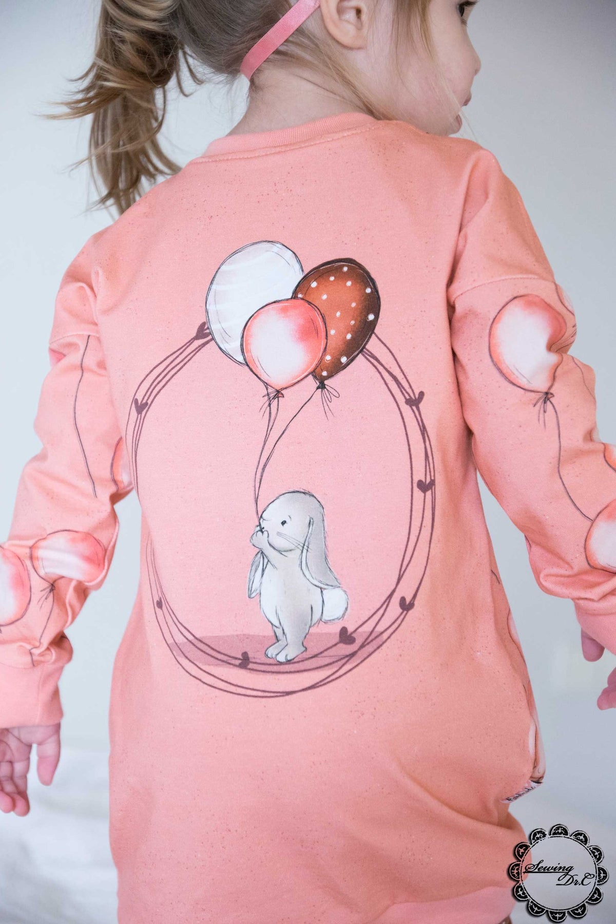 Jersey-Stoff "Bunny Balloon #rose" (1Panel/ ca.0,75m)